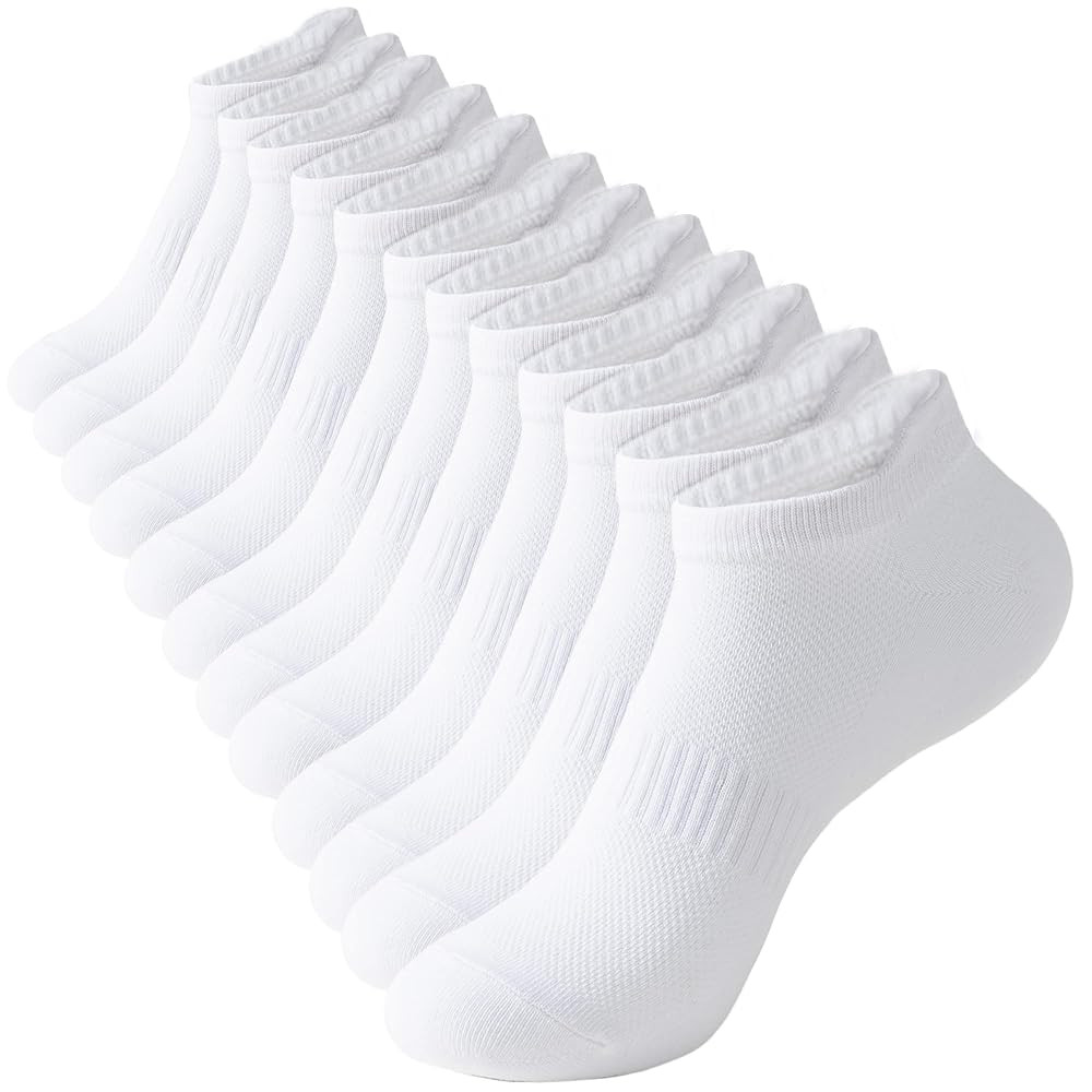 ACCFOD Womens Ankle Socks Athletic Running Low Cut Socks With Tab 6 Pairs | Amazon (US)