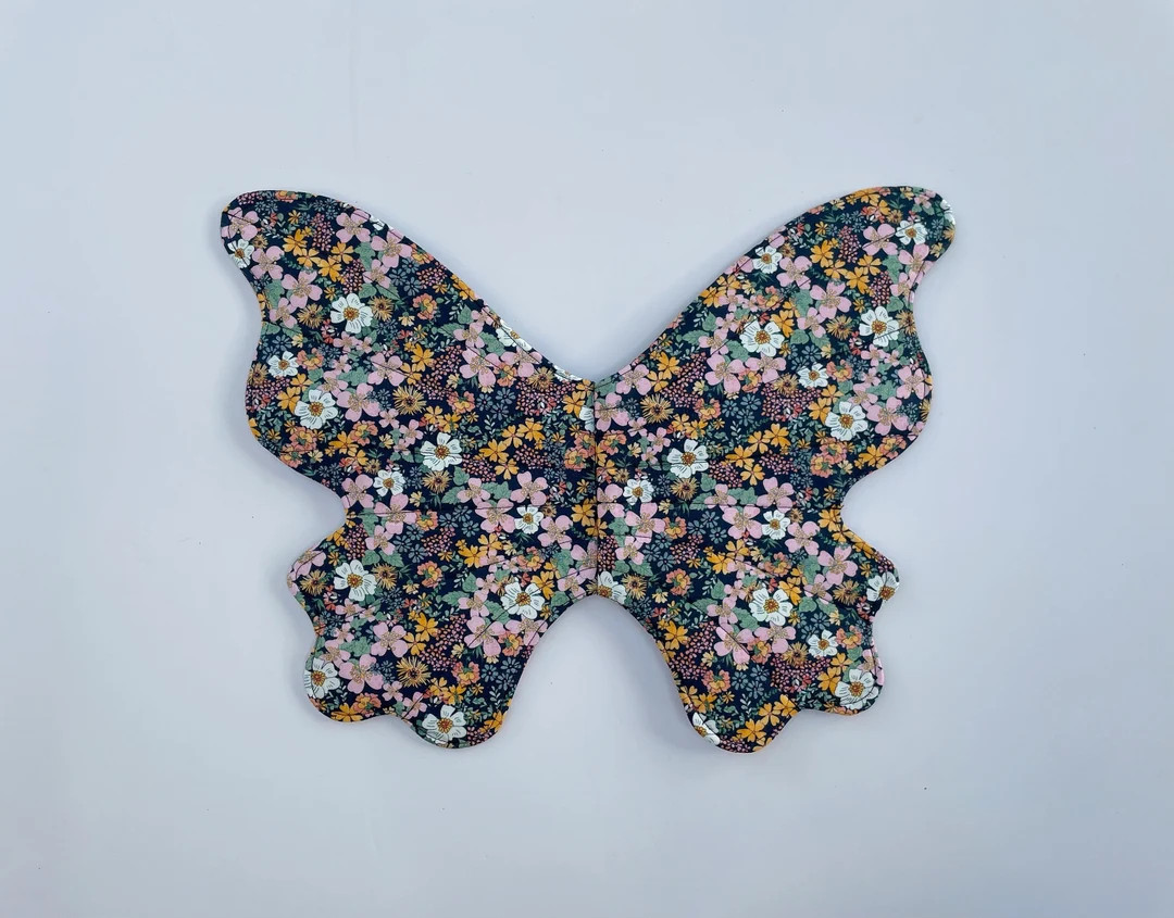 Black Floral Wings// Wearable Lacewing Fairy Wings for Children// Quilted Butterfly Wings for Kid... | Etsy (US)