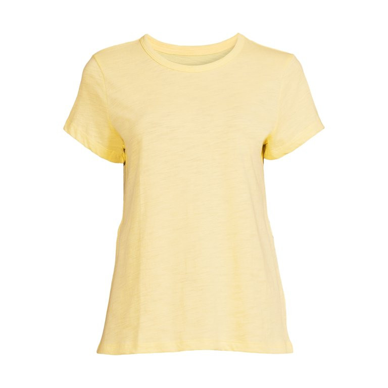 Time & Tru Women's Slub Crew T-Shirt - Walmart.com | Walmart (US)
