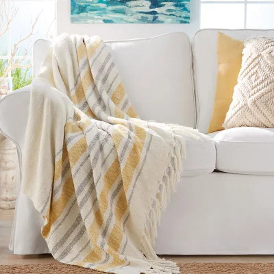Member's Mark Woven Cotton Throw with Tassels, 60" x 70", Choose Color | Sam's Club