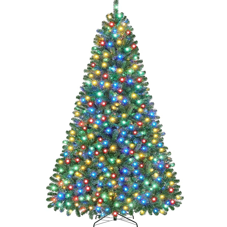 Yaheetech 9ft Pre-lit Spruce Artificial Christmas Tree Hinges Tree with 850 Multicolor LED Lights... | Amazon (US)