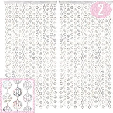 xo, Fetti Disco Ball Foil Curtain - Last Disco Bachelorette Party Decorations - Set of 2 | Groovy... | Amazon (US)