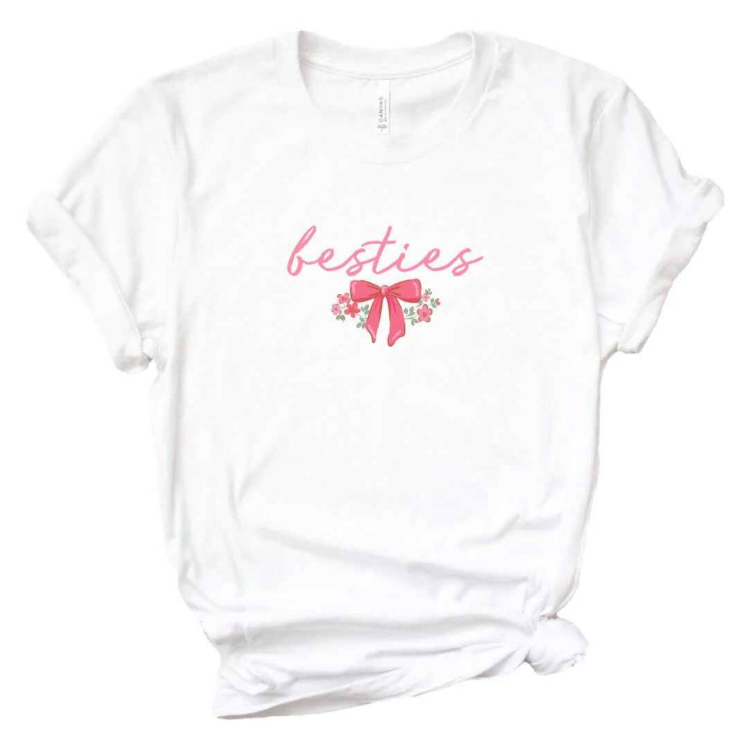 Besties Bows Graphic Tee | White | Caden Lane