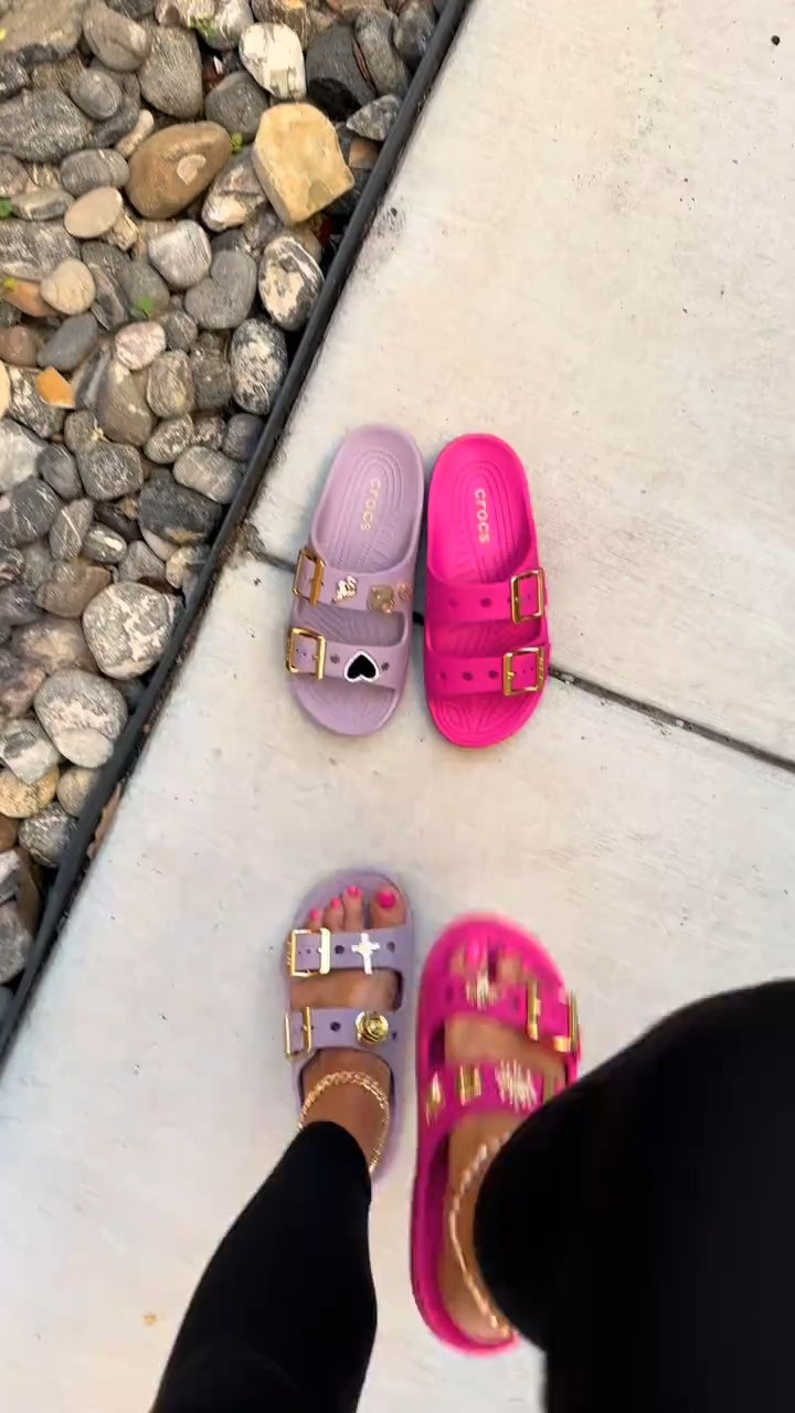Crocs new Saturday sandals in the prettiest purple and pink! #crocs #crocssandals #crocssaturday #crocssandals #newcrocs #ad 

 #LTKootd #LTKWorkwear #LTKTravel