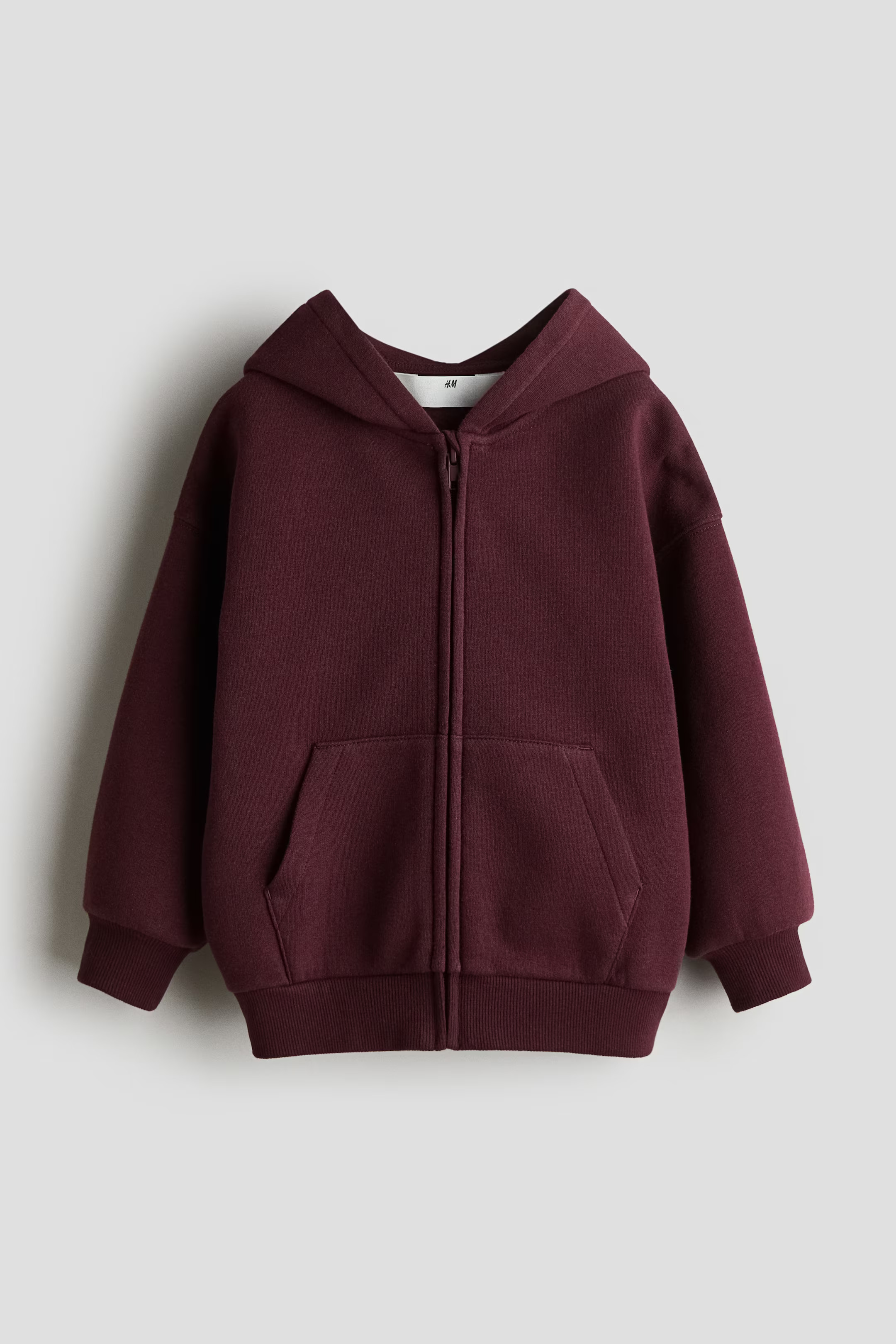 Oversized zip-through hoodie - Dark red - Kids | H&M GB | H&M (UK, MY, IN, SG, PH, TW, HK)
