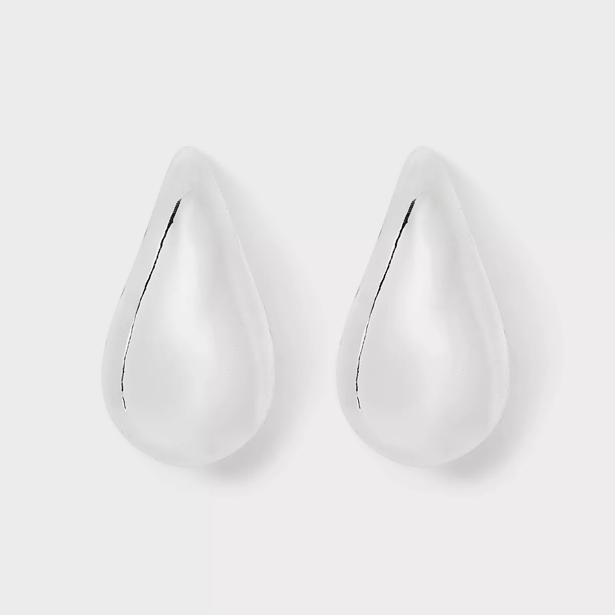 Thick Tear Drop and Stud Earrings - A New Day™ Metallic Silver | Target