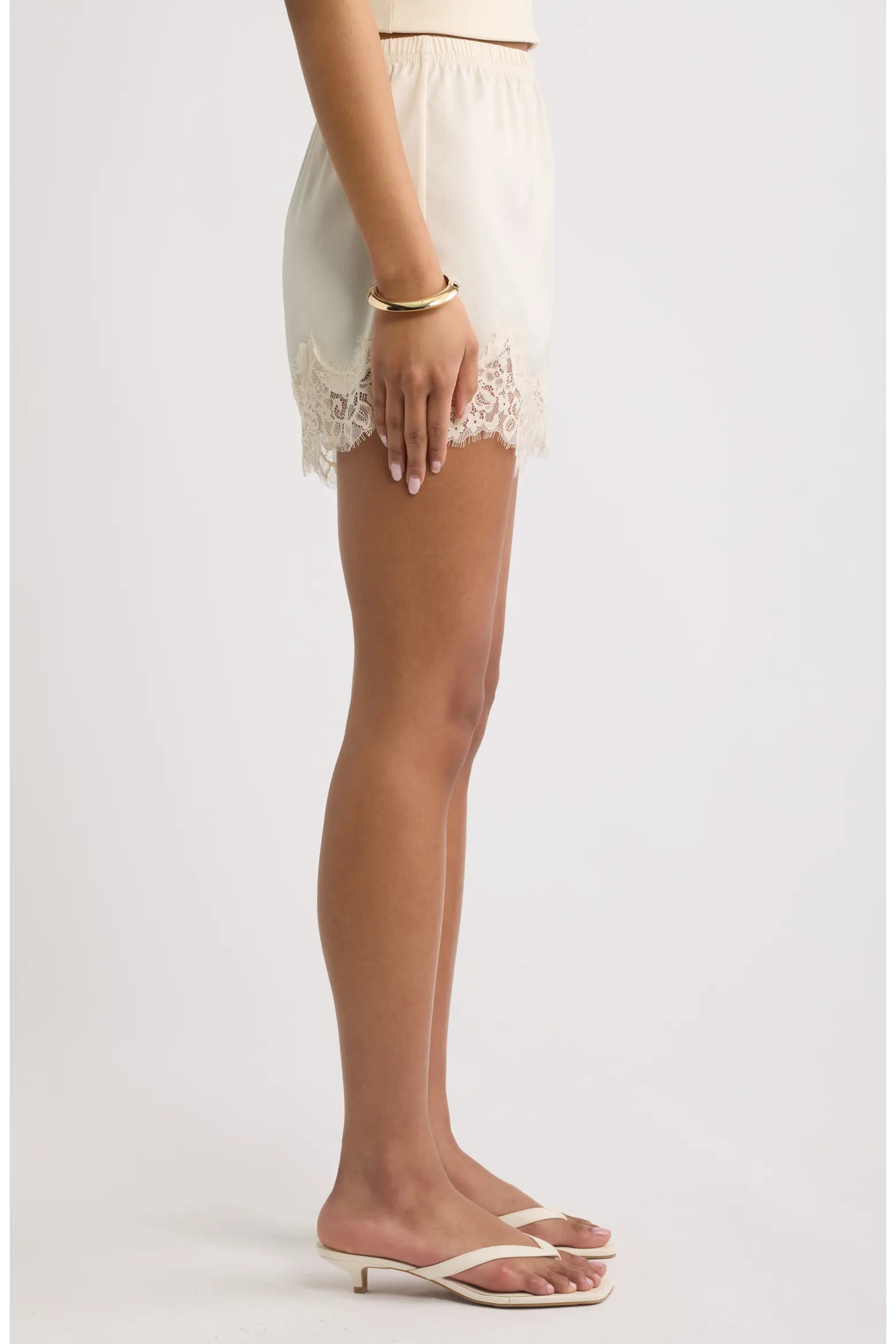 Open Edit Lace Trim Satin Shorts (Women) | Nordstrom | Nordstrom