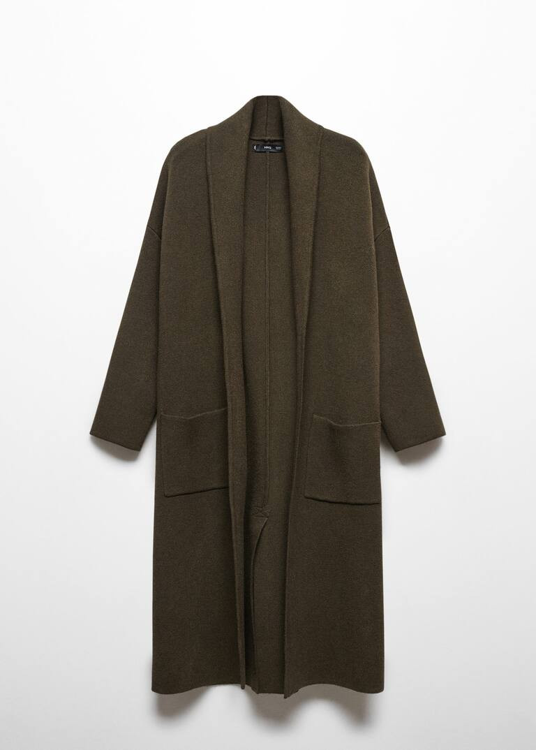 Oversized knitted coat with pockets -  Women | Mango USA | MANGO (US)
