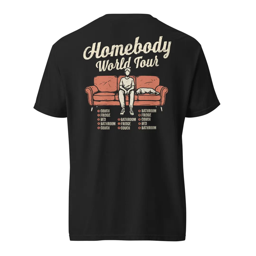 Black 100% Heavyweight Cotton Homebody T-shirt: S-4XL - Etsy | Etsy (US)