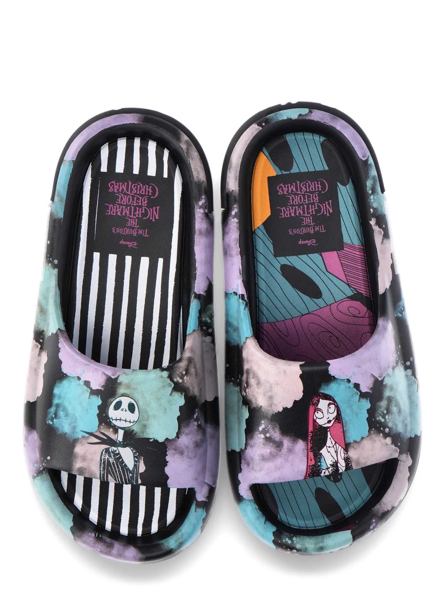 Nightmare Before Christmas Women’s Jack and Sally Slide Sandals, Sizes 6-11 | Walmart (US)