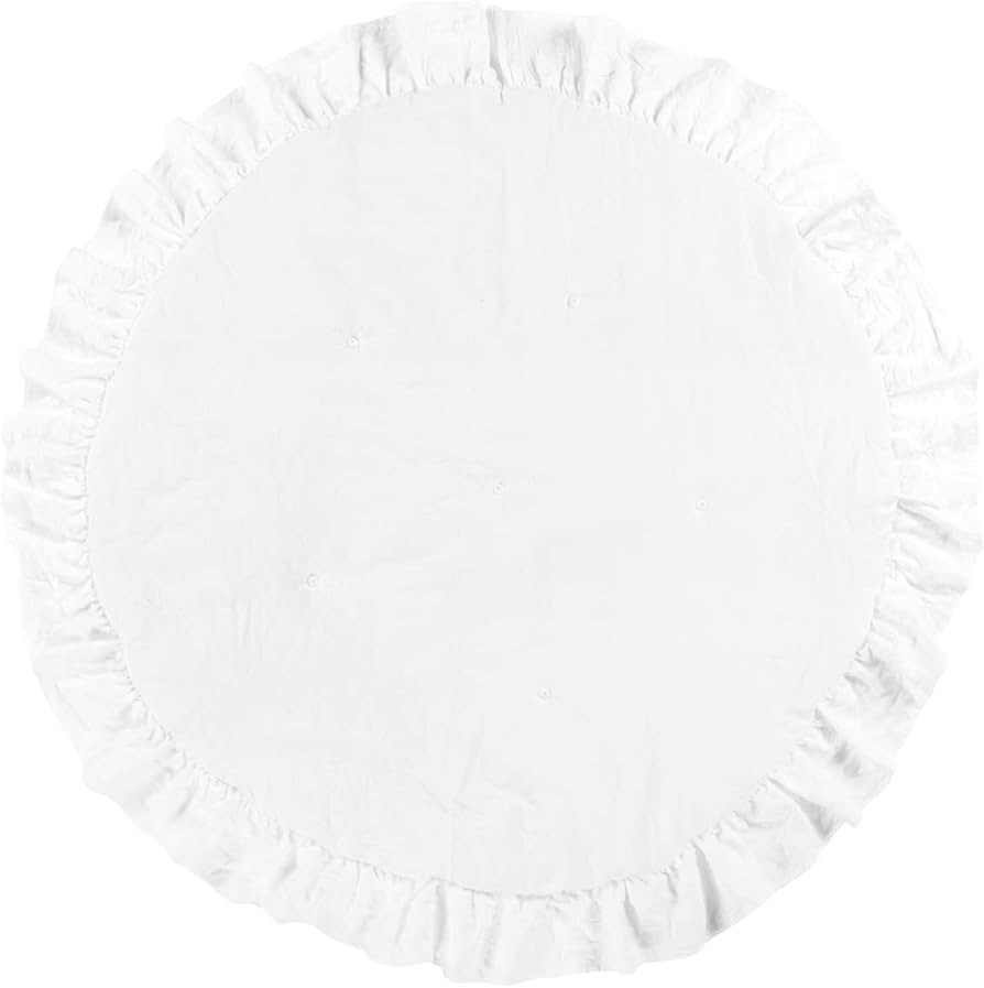 Lush Decor Baby Round Ruffle Play Mat Single 36" Diameter, White | Amazon (US)
