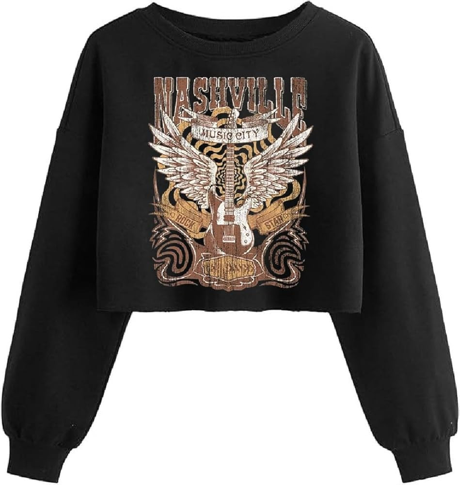 Women's Crop Sweatshirt Funny Graphic Lantern Long Sleeve Pullover Holiday Casual Tops | Amazon (US)