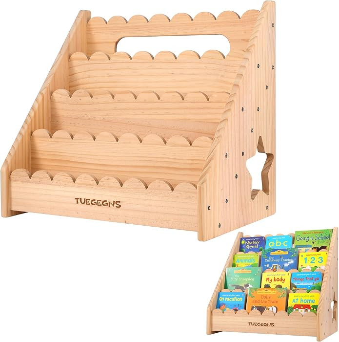 Toddler Bookshelf for Kids,Montessori Bookshelf with Wavy Patterns,Organize Your Little One's Rea... | Amazon (US)