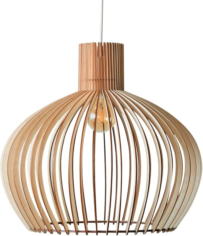 Nordestic Baidur Wooden Pendant Light, Scandinavian Hanging Lamp, Dining Table + Living Room, Boh... | Amazon (DE)