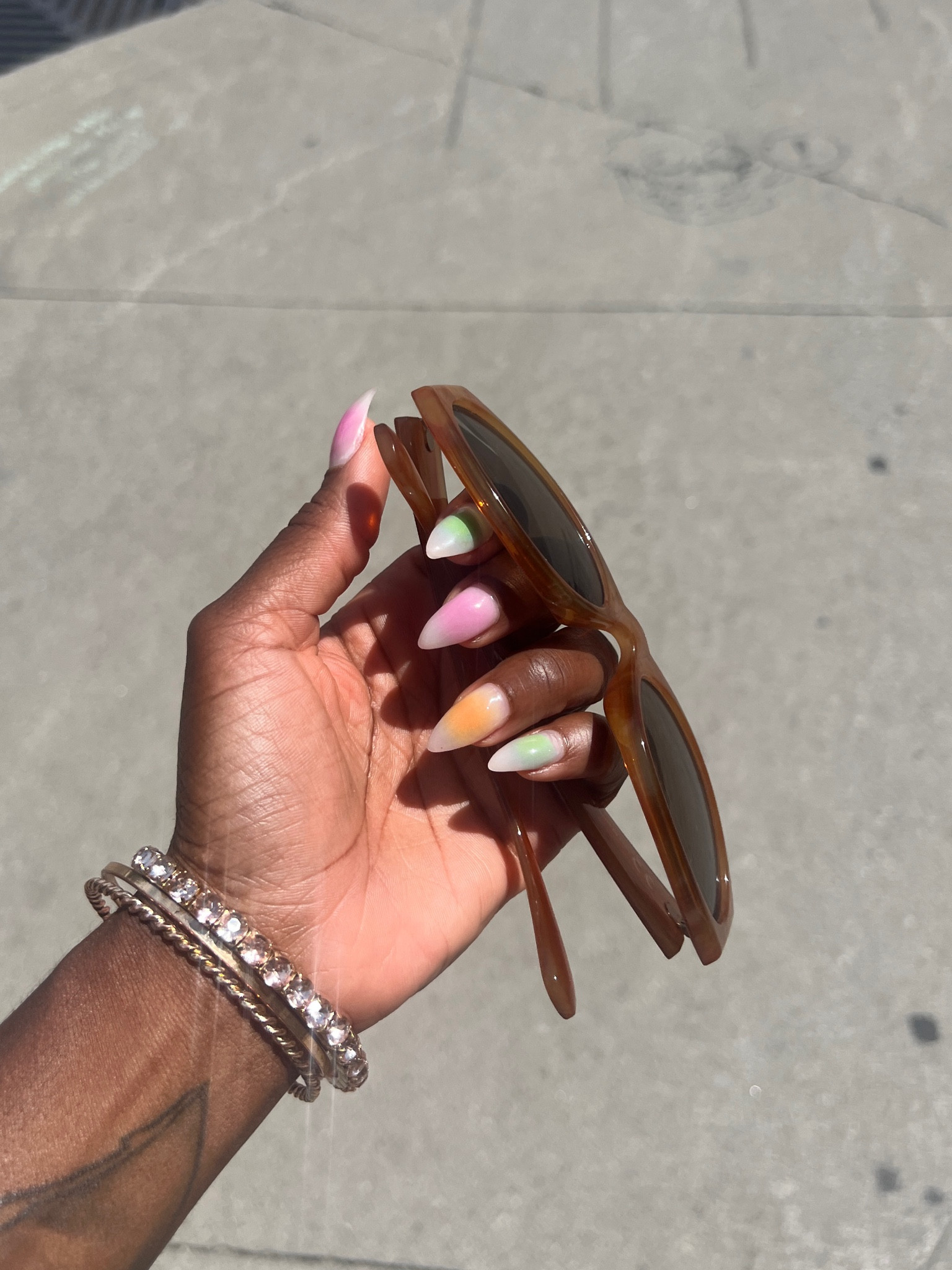 These aura nails are my favee ✨ 
Retro sunglasses, press on nails, glamnetic, bracelets, 

#LTKSaleAlert #LTKWatchNow #LTKU