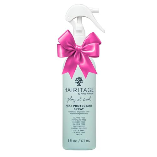 Hairitage Heat Protectant Spray for Hair - Up to 450 Degree Protection + Hydrates + Strengthens Hair - Leaves Hair Smooth + Shiny after Styling - For All Hair Types + Heated Styling Tools - 6 fl oz | Amazon (US)
