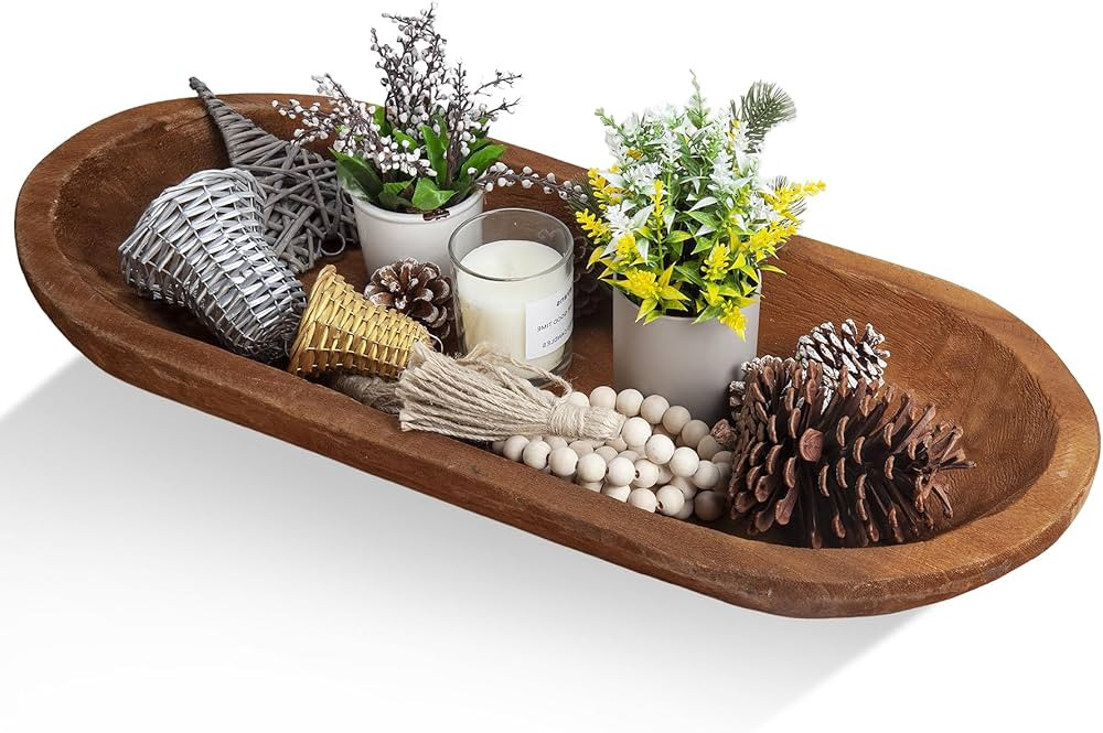 Athaliah Dough Bowl, 26 Inch Rustic Wooden Dough Bowls for Decor, Hand Carved Natural Solid Wood ... | Amazon (US)