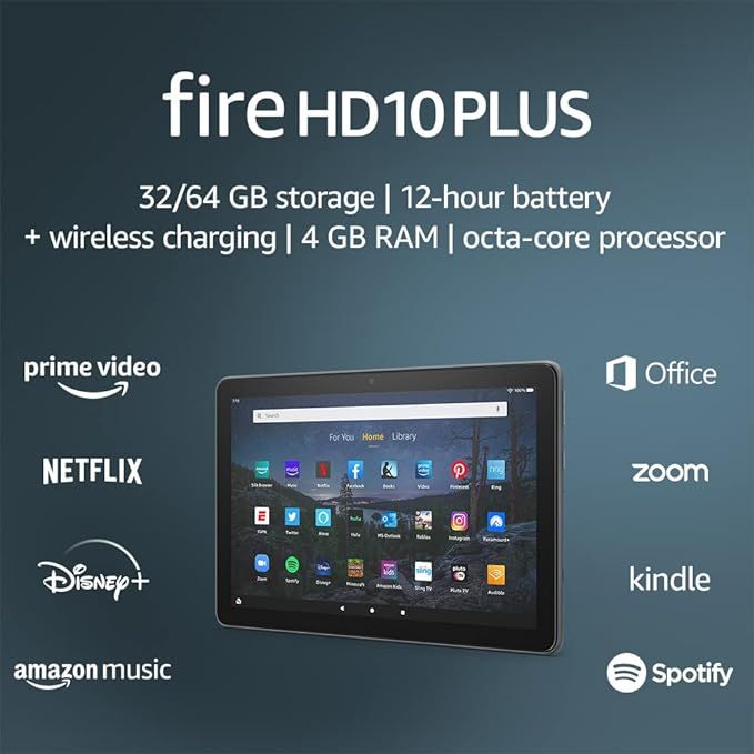 Amazon Fire HD 10 Plus tablet, 10.1", 1080p Full HD, 32 GB, latest model (2021 release), Slate | Amazon (US)