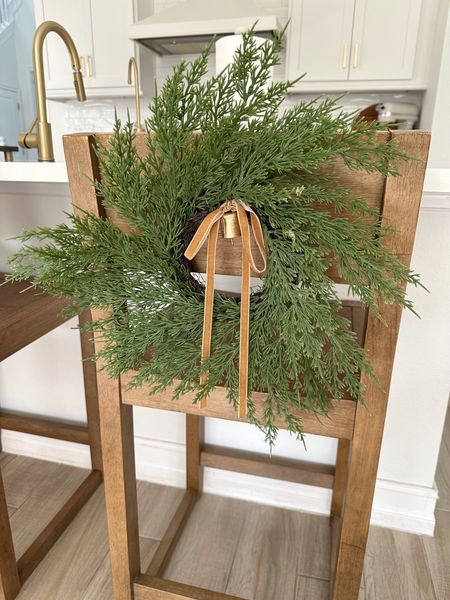 Mini DIY wreaths 

This one comes with a hook to attach to the chair

#LTKSeasonal #LTKHoliday #LTKhome