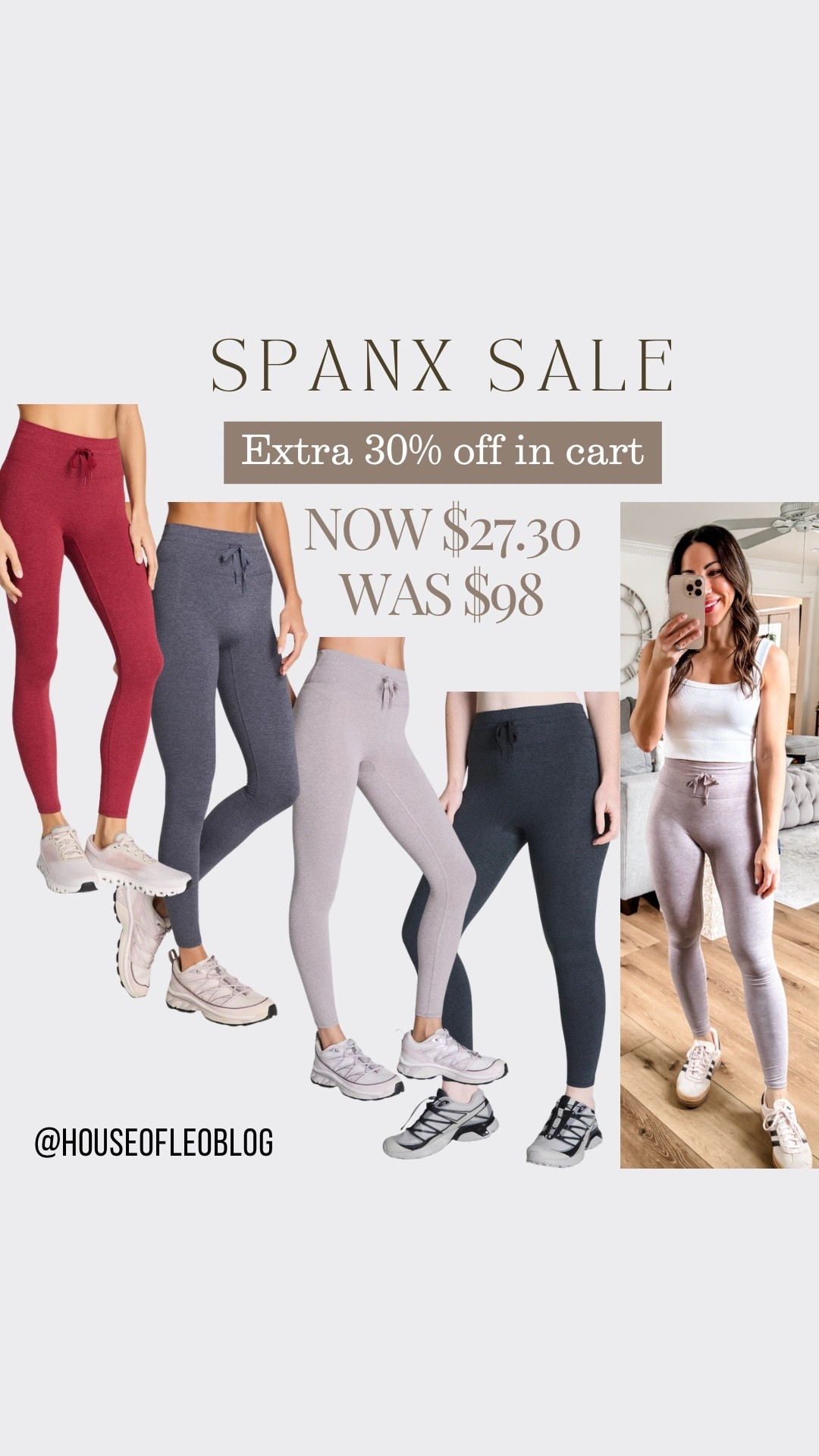 Wearing small drawstring leggings. Spanx sale.

#LTKSaleAlert #LTKActive #LTKFindsUnder50