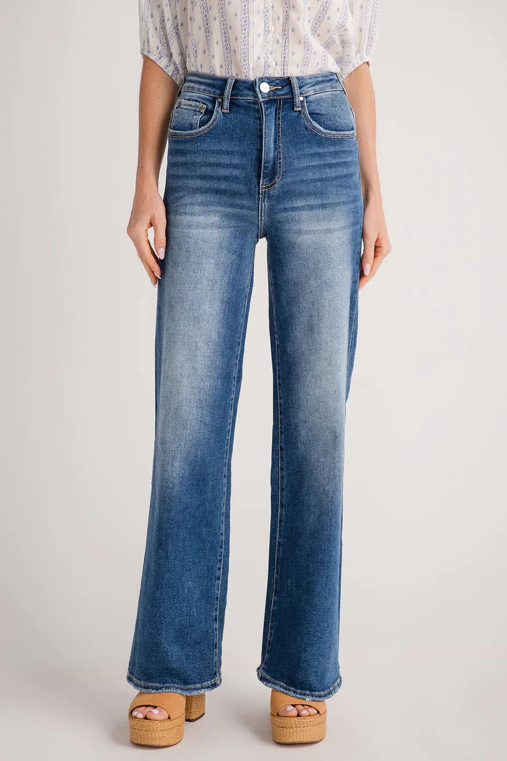 Risen Maureen High Rise Wideleg Jeans | Social Threads