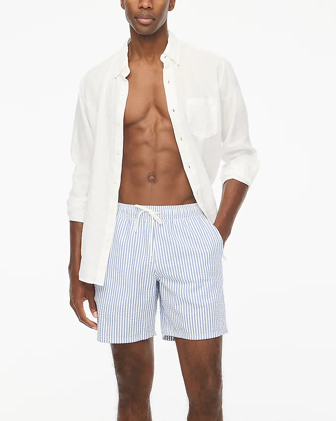 Seersucker 7" swim trunk | J.Crew Factory