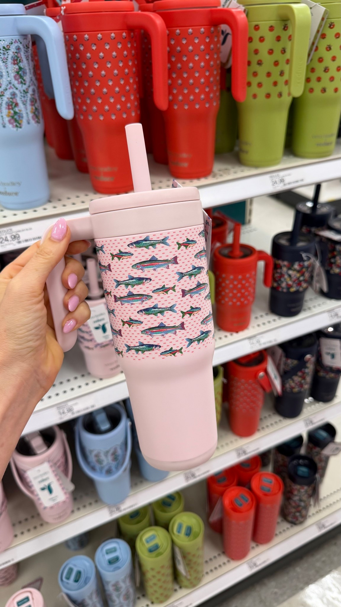 This might be the cutest tumbler I’ve ever seen 🐟💗 Target is seriously stepping up their cup game lately… insulated, has a straw, AND the print is adorable. Perfect for iced coffee, water, or throwing in your mom bag on the go. Linking this because I know it won’t stay in stock long 👀✨

#verabradley #targetfinds #targethome #targetstyle #tumblersofinstagram #cuteaesthetic #waterbottle #icedcoffeecup #momessentials #dailyessentials #amazonfinds #hydrationgoals #pinkaesthetic #summeressentials #ltkhome #ltkfinds #ltkfamily #momlife #everydayessentials #trendingfinds 

 

#LTKMothersDay #LTKfitnessgoals #LTKTravel