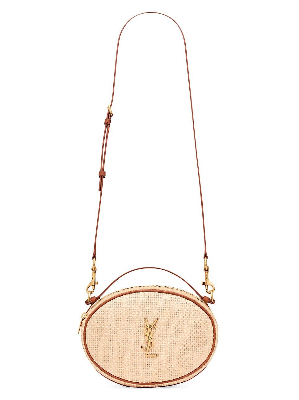 Camera Bag in Raffia and Vegetable-Tanned Leather | Saks Fifth Avenue