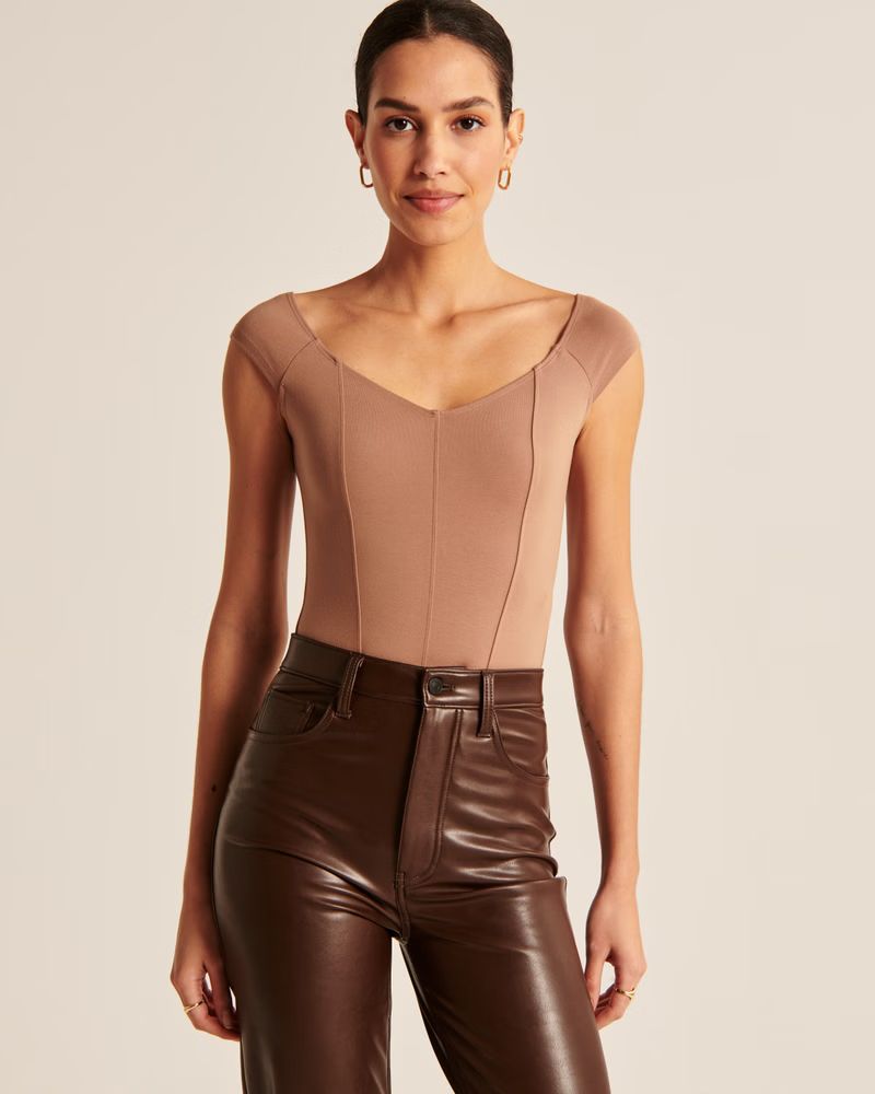 Ponte Off-The-Shoulder Bodysuit | Abercrombie & Fitch (US)