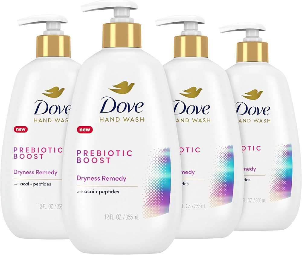 Dove Prebiotic Boost Hand Wash Dryness Remedy 4 Count for Lasting Softness, with Acai & Peptides,... | Amazon (US)