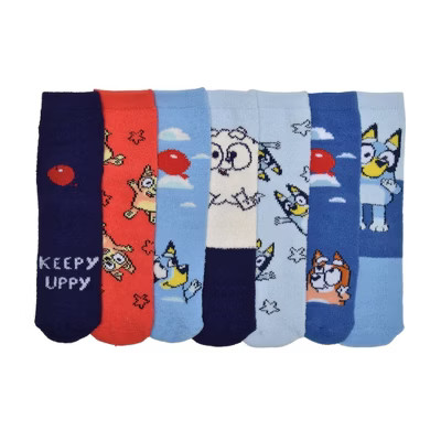Boys' Bluey 7 Days of Cozy Socks - Navy Blue | Target