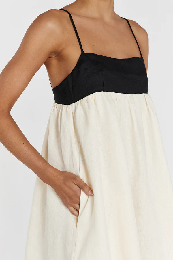 ELENA BUTTERMILK LINEN MINI DRESS | DISSH