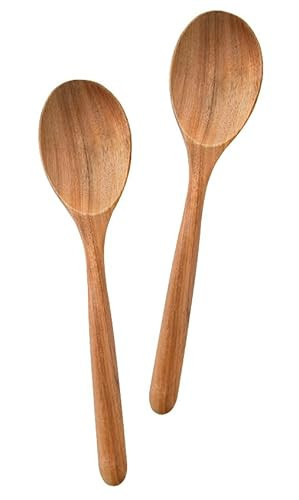Wooden Spoons for Cooking, Wood Spoon Set of 2, Kitchen Serving Ladle Scoop Utensil, Heat Resistant Nonstick Cookware Server Spoon,Stirring Food, Mixing Salad, Easy to use | Amazon (US)