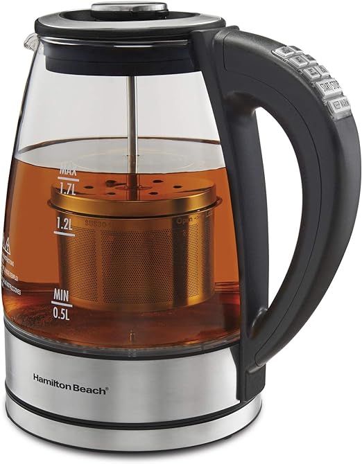 Hamilton Beach Temperature Control Glass Electric Hot Water Kettle & Boiler with Removable Tea In... | Amazon (US)