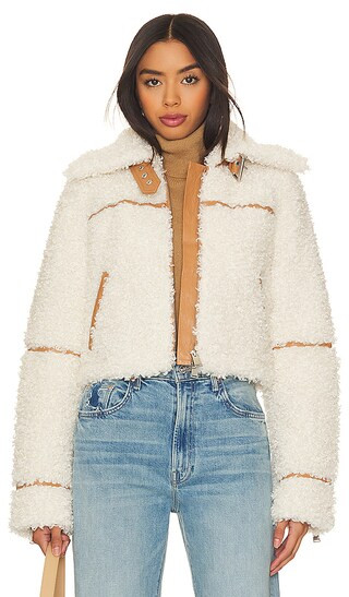 Triana Sherpa Jacket in Cream | Revolve Clothing (Global)