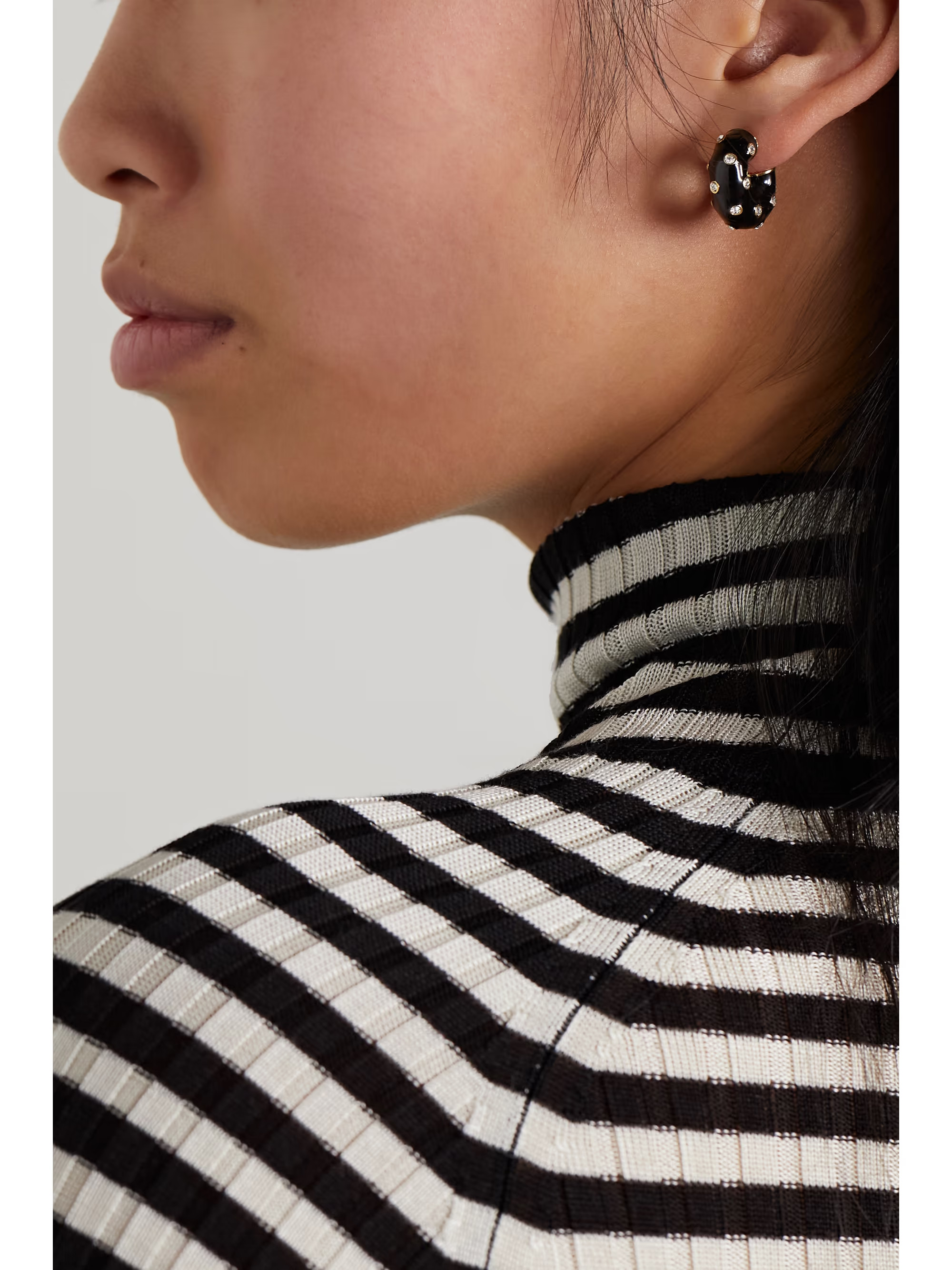 Twinkle Twinkle gold-tone, enamel and cubic zirconia hoop earrings | NET-A-PORTER (US)