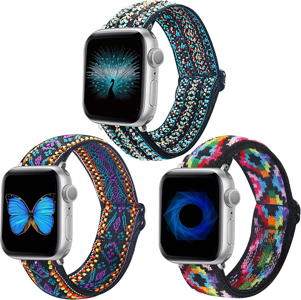 Dsytom 3 Pack Elastic Band Compatible with Apple Watch Bands 38mm 41mm 40mm 42mm 44mm 45mm, Adjus... | Amazon (US)