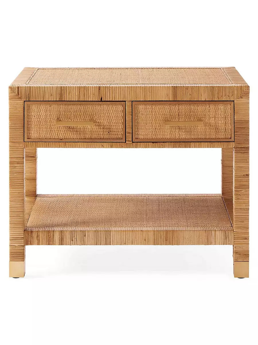 Balboa Rattan Wide Nightstand | Serena and Lily