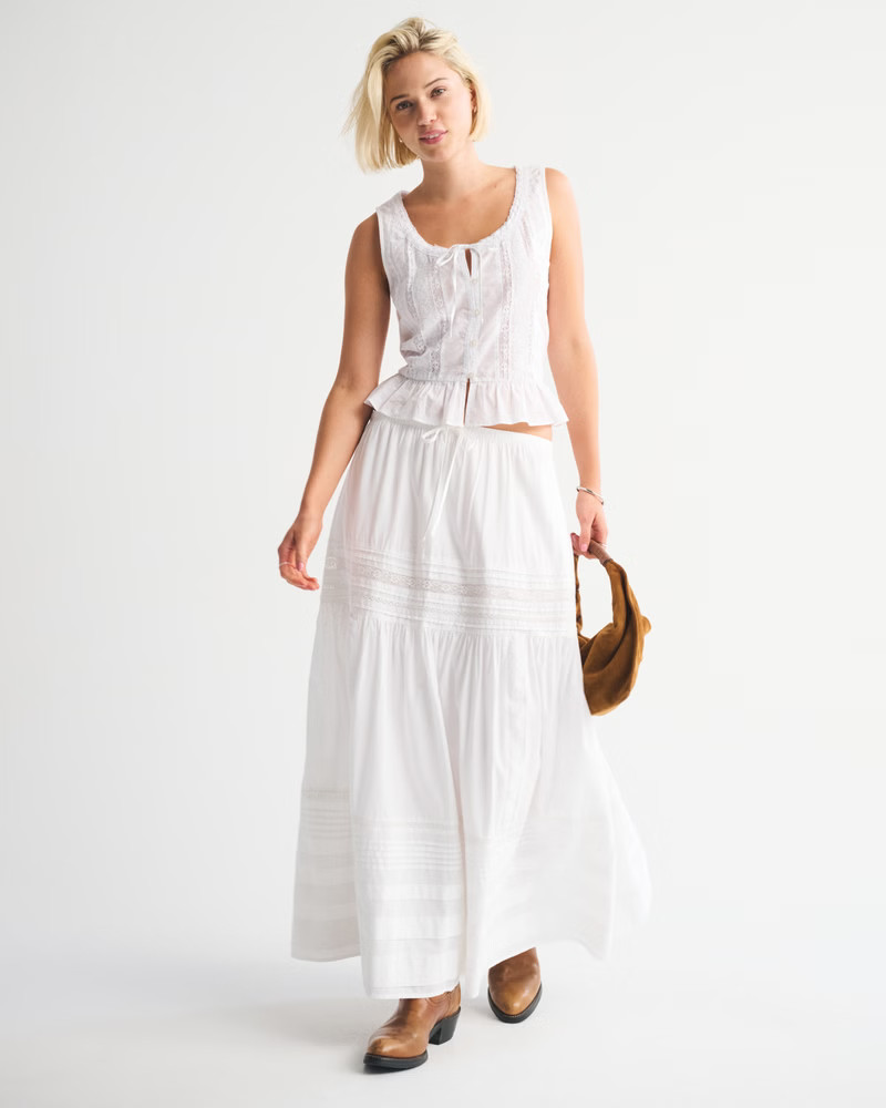 Women's High Rise Pull-On Boho Maxi Skirt | Women's Bottoms | Abercrombie.com | Abercrombie & Fitch (US)