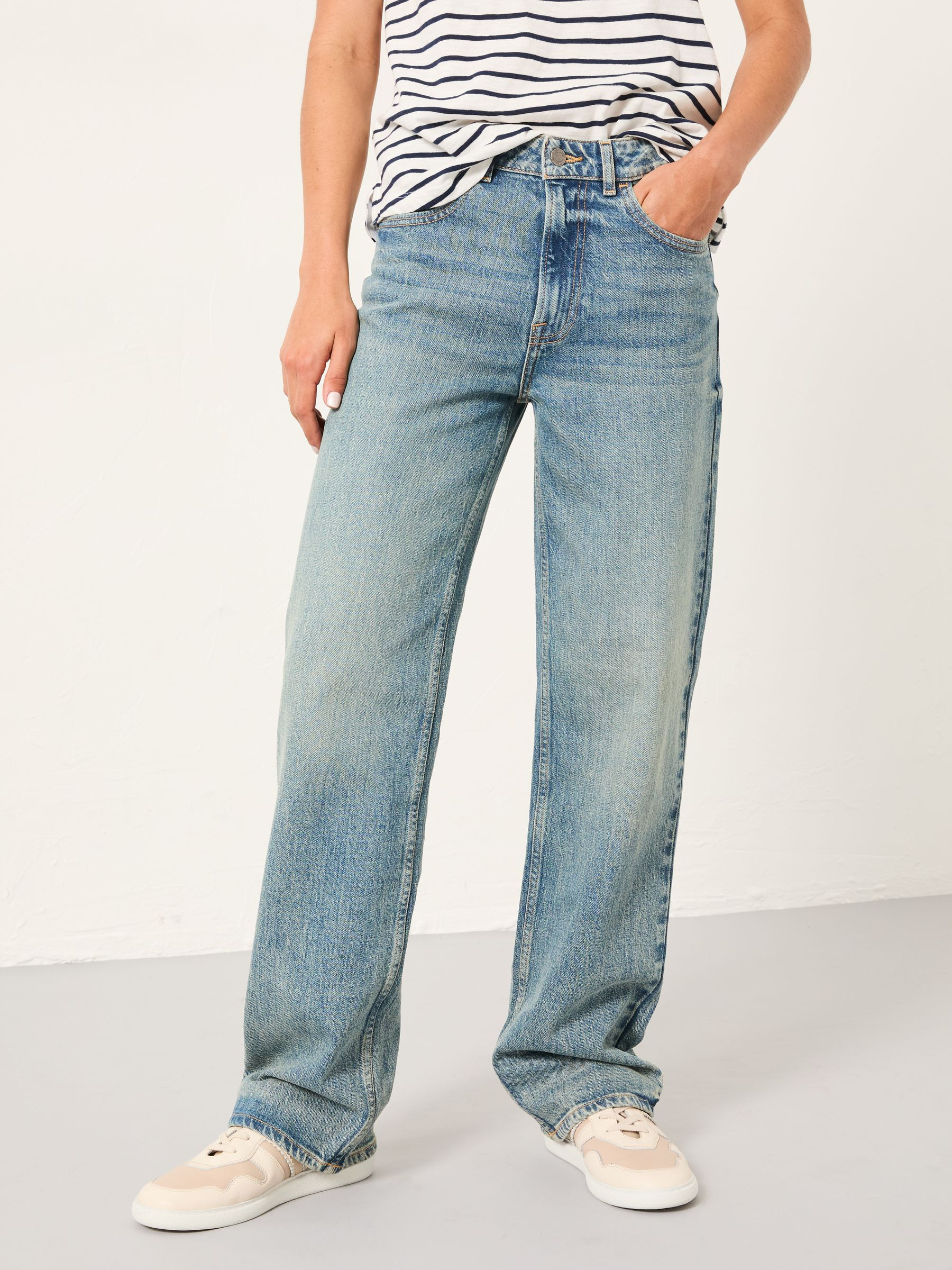 Filby Bleach Wash Relaxed Straight Jeans | Fat Face