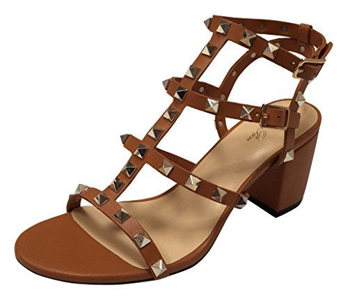 Kaitlyn Pan Studded Block Heel Open Toe Sandal | Amazon (US)