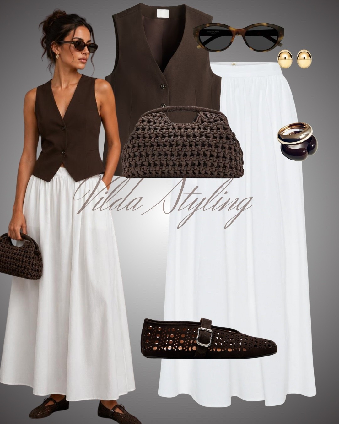 espresso brown waistcoat with a breezy white maxi skirt for the perfect balance of structure and flow. This look is effortless, chic, and ideal for summer days in the city or a stylish vacation dinner.
#LTKstyletip #neutralstyle #summeroutfit #waistcoatstyle #maxiskirt #minimalistfashion #ootd #LTKunder100 #chicstyle #summeressentials

#LTKsummer #LTKdatenight #LTKstyletip