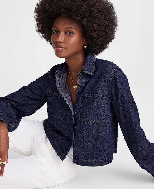 Denim Patch Pocket Button-Up Top | Madewell