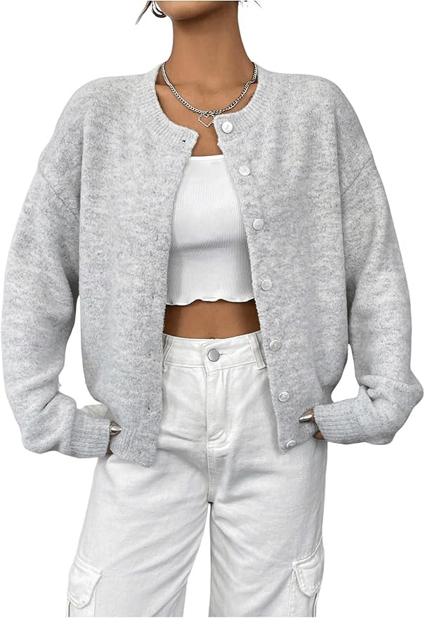 GORGLITTER Women's Button Up Knit Cardigan Open Front Casual Dressy Fall Trendy 2025 Cute Long Sl... | Amazon (US)