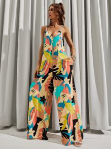 LUUKSE Backless Tropical Print Wide Leg Cami Jumpsuit
   SKU: swjumpsui42210323282      
        ... | SHEIN