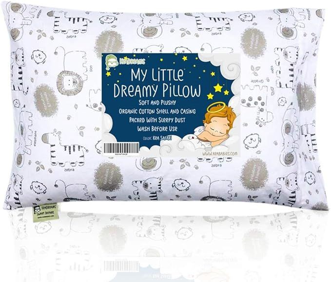 Toddler Pillow with Pillowcase - 13X18 Soft Organic Cotton Toddler Pillows for Sleeping - Machine... | Amazon (US)