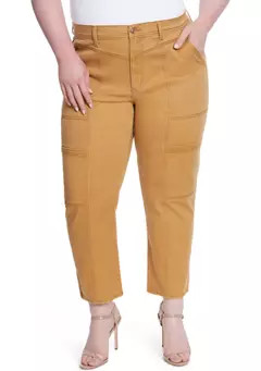 Jessica Simpson Curvy Pacific Straight Leg Cargo Jeans | Belk
