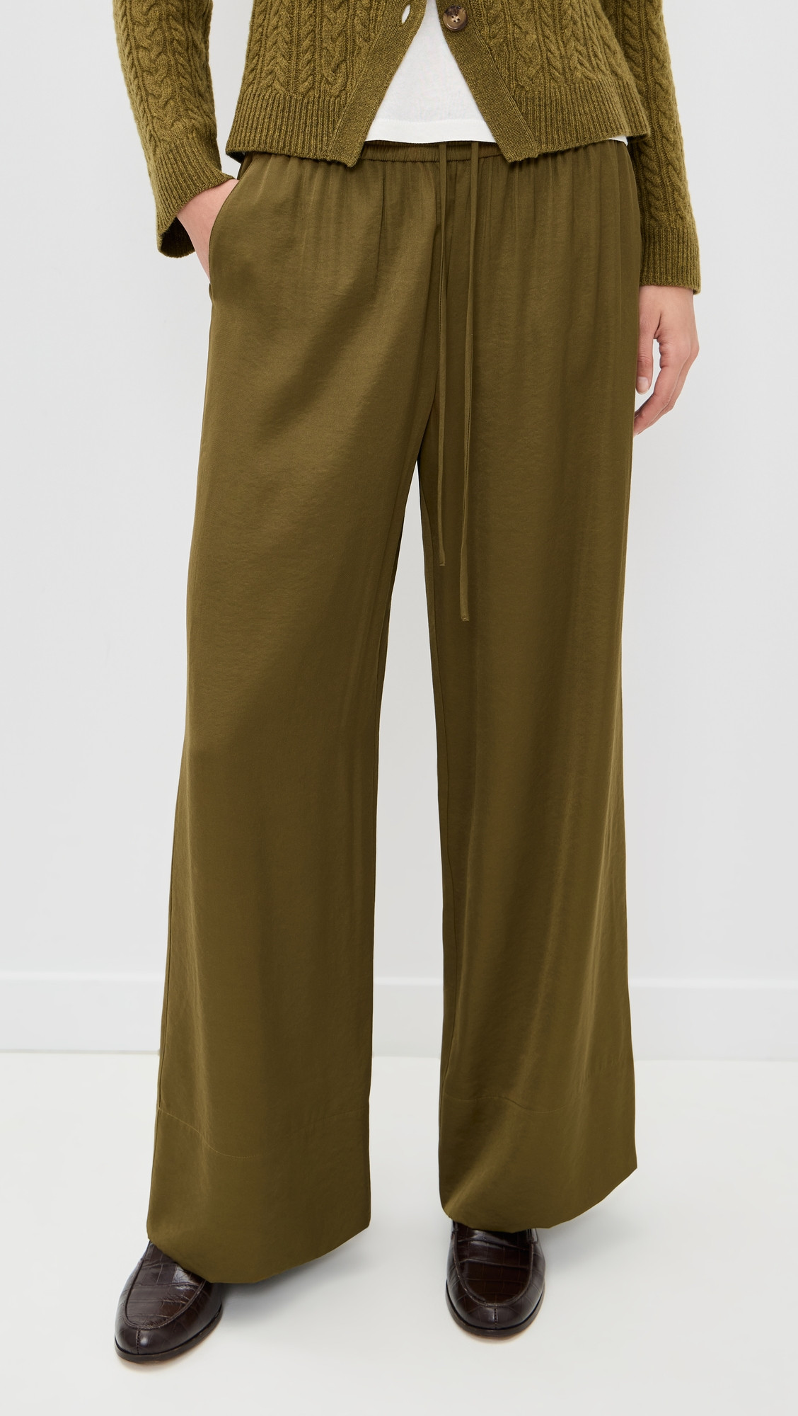 LE BOP Arden Satin Pants Mahogany XS | Shopbop