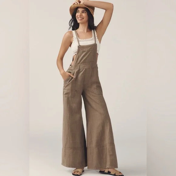 Carpenter Wide-Leg Linen Cotton Jumpsuit
Pilcro Anthropologie 
In: Window Pane | Poshmark