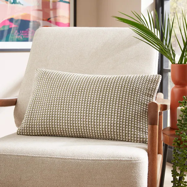Chenille Spot Rectangular Cushion | Dunelm